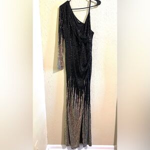 Black and Multicolor Sequin Gown